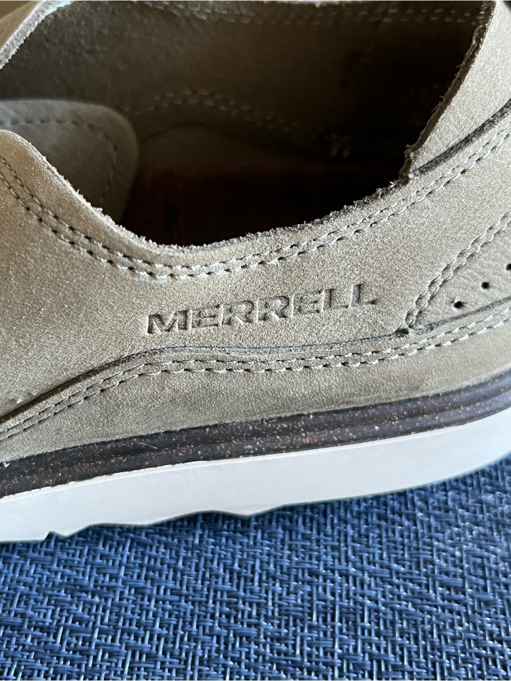Merrell Women's Around Town Move Olive Green Perforated Lace-Up Flats. - Picture 7 of 8